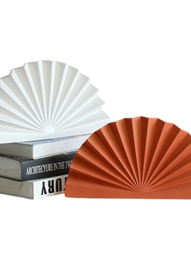 折扇陶瓷家居客厅新中式风摆件