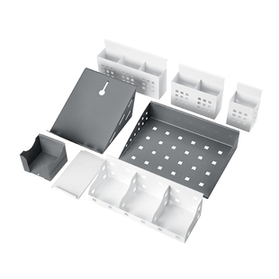 办公桌屏风挂件笔盒文件架收纳整理办公工位悬挂式笔筒名片工牌夹