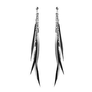 羽毛耳环耳夹耳钉耳饰长款纯银气质个性简约流苏波西米亚男女通用