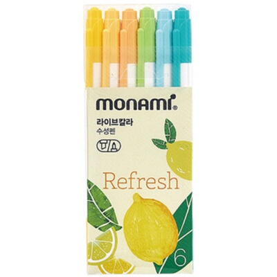 慕那美6色双头水性笔莫兰迪