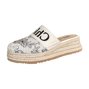 ShānRen  厚底渔夫鞋凉拖鞋女夏外穿包头设计感小众休闲高跟半拖