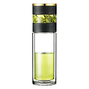 高档双层玻璃杯耐高温便携水杯茶水分离个人专用茶杯家用保温杯子