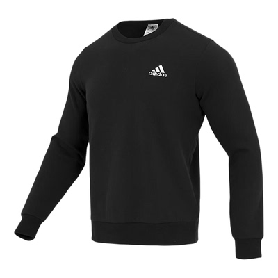 Adidas阿迪达斯官方正品男士加绒卫衣冬季圆领套头衫加厚保暖上衣