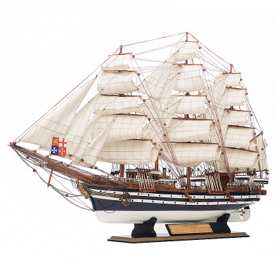 一帆风顺摆件胜利号木质仿真船模