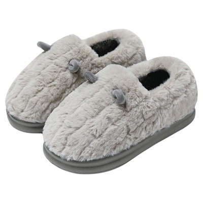 棉拖鞋男士冬季毛绒包跟2025新款