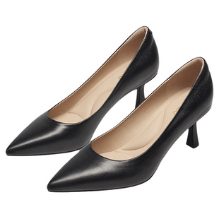 KISSCAT接吻猫[CAT系列]26春新裸色高跟鞋通勤舒适尖头浅口单鞋女