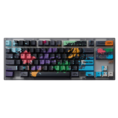 【现货】TUTKEYS 僵尸100pbt热升华原厂键帽二次元 涂鸦风喷墨