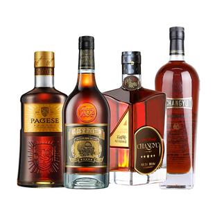 张裕官方 男人四十珍藏五星金奖可雅途人42度5年兰地洋酒套装4瓶