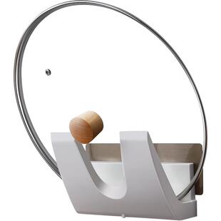 炒菜锅盖架壁挂免打孔神器放锅盖的架子厨房置物架菜板砧板放置器