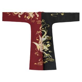 【如梦霓裳丨貔貅】唐制原创汉服男黑红间色织金圆领袍黑红中长春