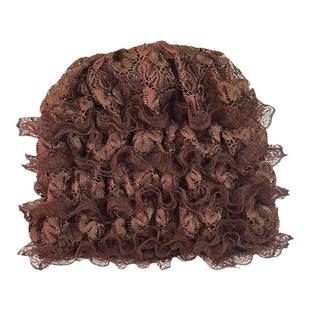 春夏新款回族女士蕾丝包头帽时尚头巾遮白发美人网红妈妈假发帽子