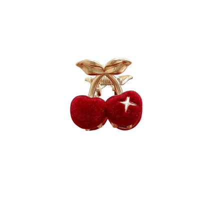 新年氛围感红色丝绒蝴蝶结发夹女