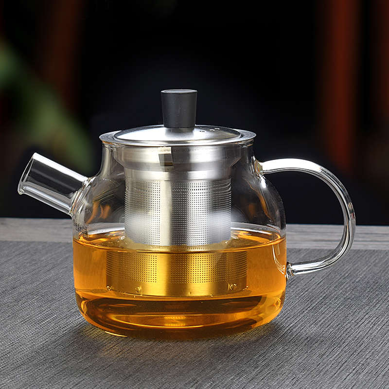 玻璃泡茶壶耐热家用过滤茶水壶蒸煮茶器玻璃内胆花茶壶煮茶具小壶
