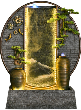 玻璃钢树脂假山小鱼池阳台水幕墙