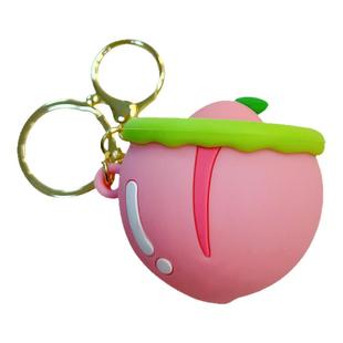 创意可爱硅胶小动物桃子捏捏乐钥匙扣趣味解压包包挂件汽车钥匙链