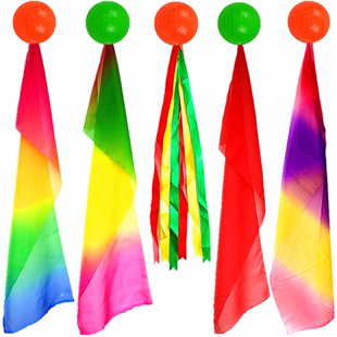 太极柔力球硅胶充气长绸柔力球软球初学者表演短绸彩绸彩带柔力球