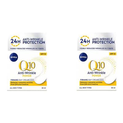 欧洲直邮英国药房NIVEA日霜Q10抗皱紧致保湿防晒SPF15*2晚霜正品