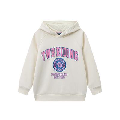 小熊童装连帽套头印花卫衣