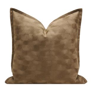 『玛利亚』简约橘色科技布三周压线工艺高端抱枕样板间别墅靠垫