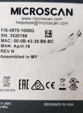 议价拆机正品迈斯肯 3520188 FIS-0870-1006G QX-870实物拍摄现货包好