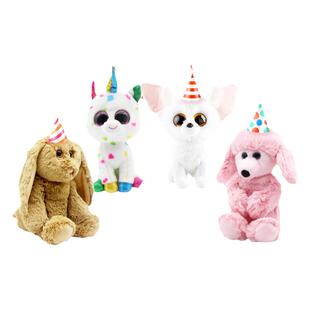 正品TY独角兽棉花兔子猫咪公仔可爱大眼豆豆老虎毛绒安抚玩具女孩