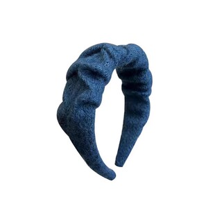 秋冬毛绒蓝色宽边发箍2024新款毛线高颅顶高级感压发发卡头箍女