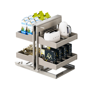 酷太全开转角拉篮厨房橱柜抽屉式置物架拐角拉篮小怪物调料调味篮