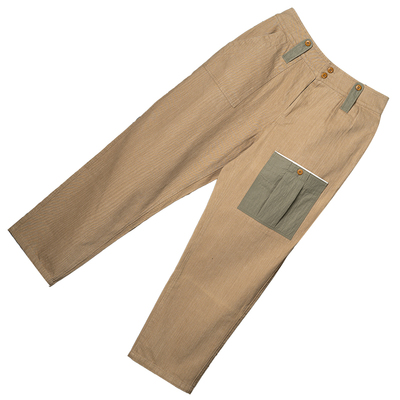 CITYDIVE拼接水洗磨毛口袋工装裤