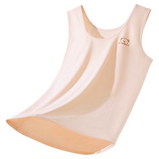 儿童保暖背心内穿女童发育期内衣小学生女孩羊绒蚕丝秋冬护肚马甲