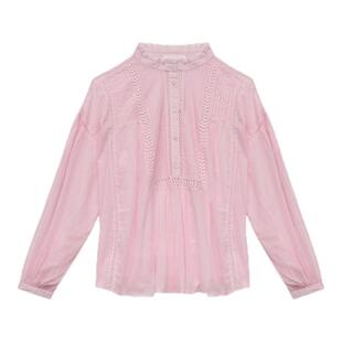 MARANT ETOILE DISIA法式荷叶边棉质薄纱蕾丝衬衫女