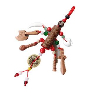 正宗桃木剑挂件朱砂孕妇婴儿夜晚哭闹夜路平安随身携带东南桃木枝