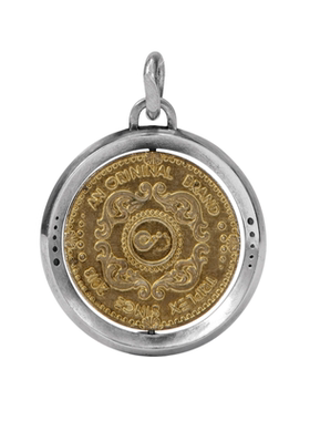 无垠925银原创旋转护身符吊坠