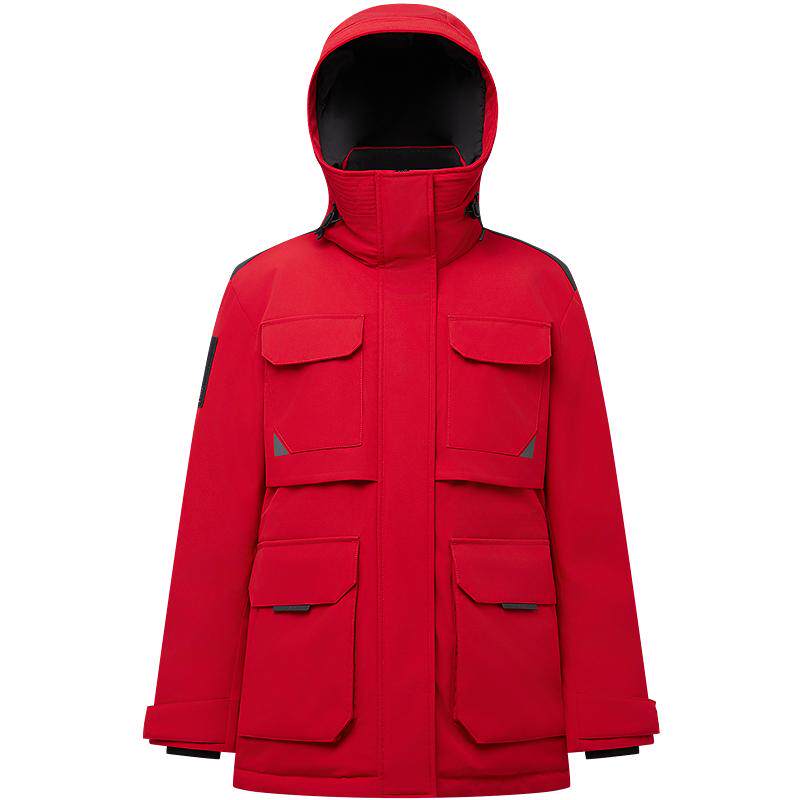 新年红色波司登极寒90鹅绒服收腰