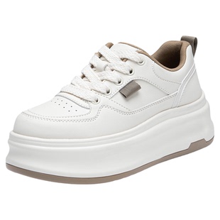 大东厚底板鞋女款2026新款爆款春季小个子增高鞋百搭圆头小白鞋女