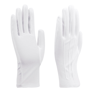 高级礼仪三筋白手套白色纯棉高端礼宾乐队指挥演出升旗仪仗队专用