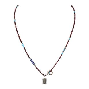 明星同款新年礼物babama水泥留香男士项链男生高级吊坠石榴石手串