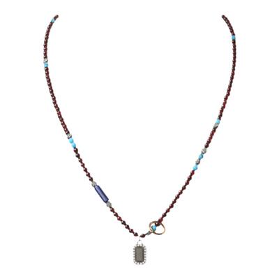 明星同款生日礼物babama水泥留香男士项链男生吊坠石榴石手串