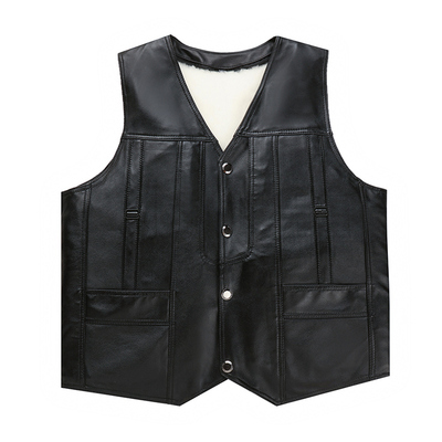 真皮羊毛马甲皮毛一体男士爸爸装中老年保暖马夹背心羊皮坎肩冬季