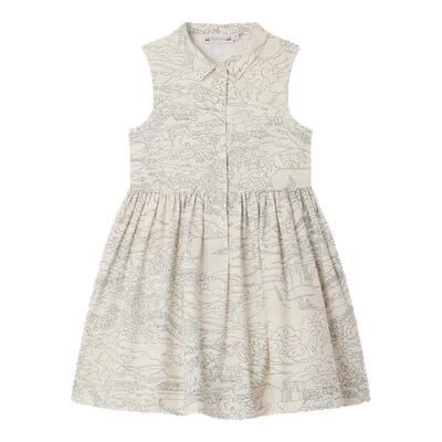 【新品】Bonpoint2026春夏女大童度假风无袖系扣连身裙小樱桃童装