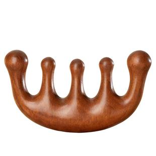 天然檀木五指头皮按摩梳防头部头发疏通经络梳子女士脱发刮痧木梳