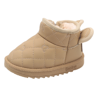 冬季儿童雪地靴男童冬款鞋子宝宝冬天大棉鞋女童加绒加厚防水棉靴