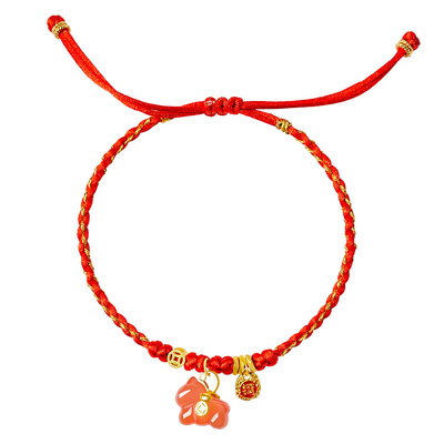 宫里上新南红玛瑙本命年红绳手链