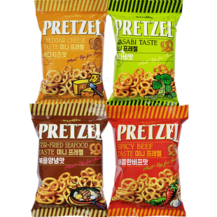 韩国进口SAMJIN三进芥末味饼干70g袋装芝士蝴蝶脆圈美味小零食品