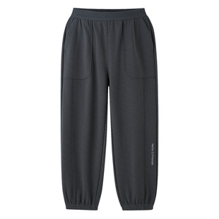 安奈儿童装男童裤子冬新款加绒保暖弹力宽松厚款休闲束脚长裤