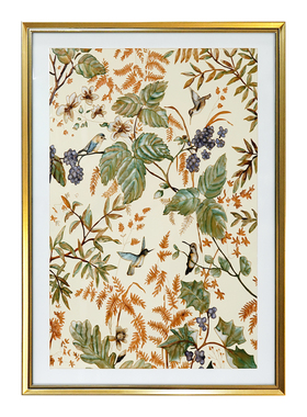 瑞杰 珐琅彩画《知秋》轻奢美式入户玄关装饰画 法式复古餐厅挂画