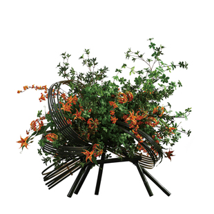 鲲屿 大型造景手工花艺装置【花黛红影】样板间酒店玄关会所摆件