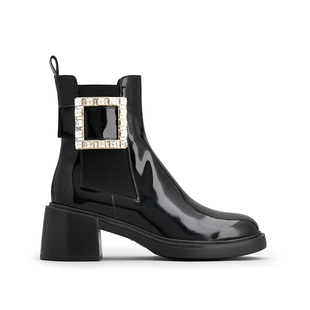 【礼物】Roger Vivier/RV女鞋Viv Rangers饰扣切尔西靴短靴