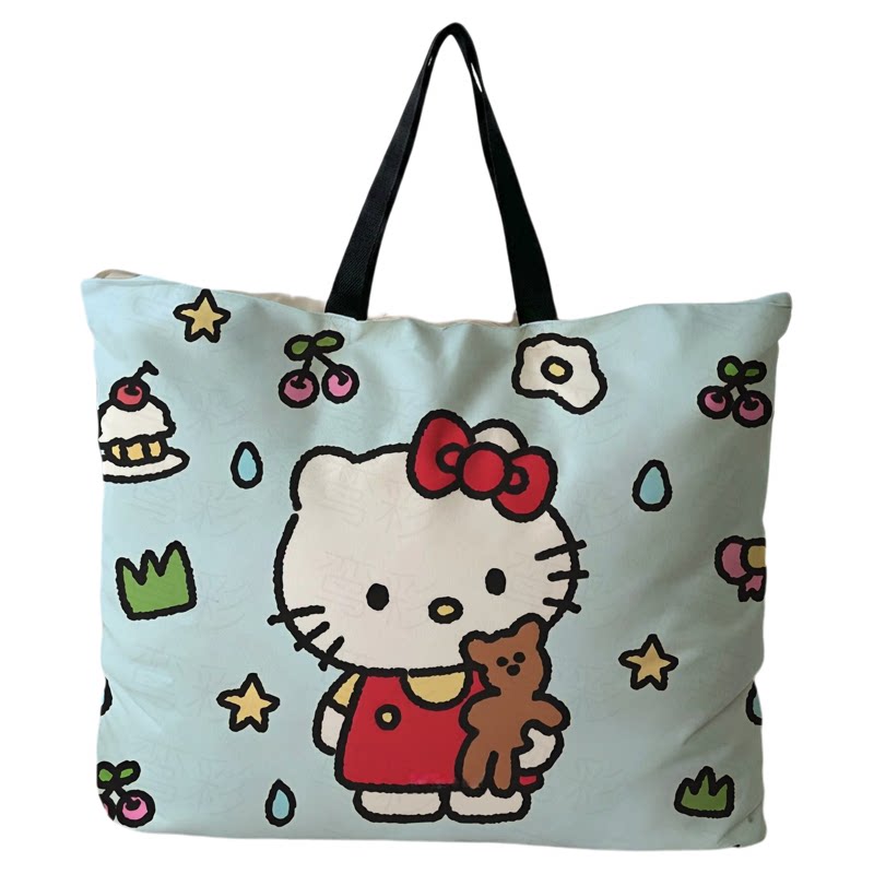 HelloKitty卡通帆布包女大容量手提包学生可爱收纳包手提袋收纳袋