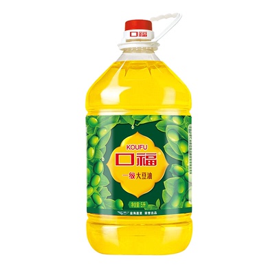 【口福】一级大豆油5L装烘焙家用烹饪炒菜煎炸炒不油腻清香