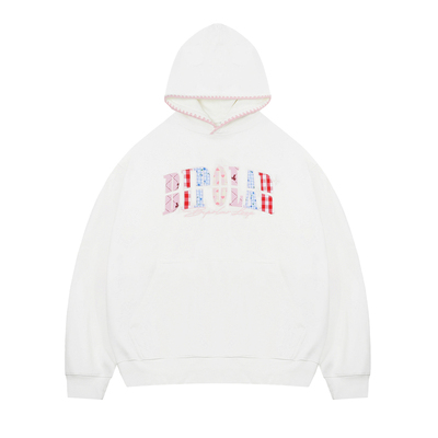 BIPOLAR碎花贴布连帽卫衣